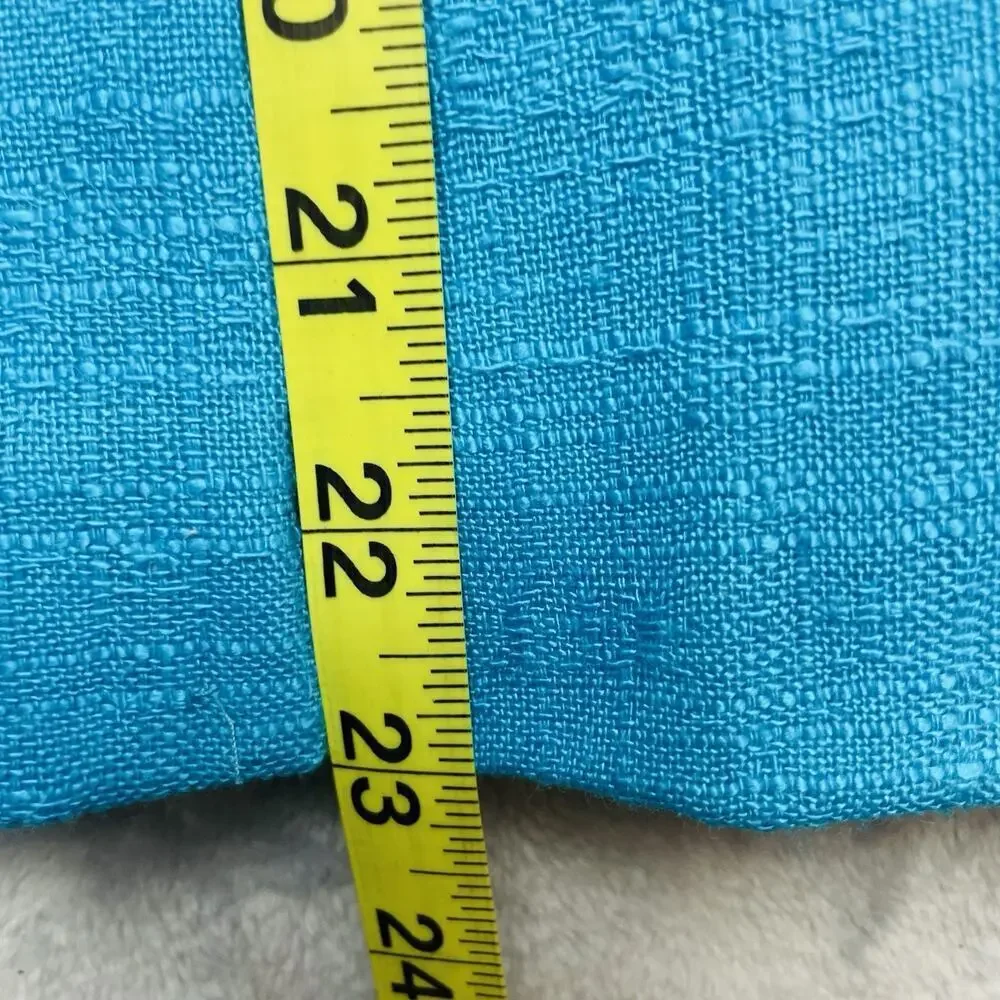 Vintage‎ Gilmor Blazer Jacket Womens 10 Turquoise Rayon Flax Double Breasted